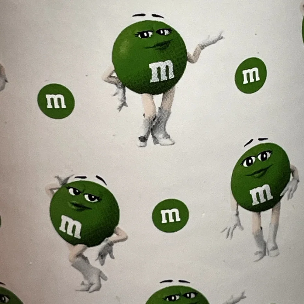 M&M Dancing Green M&M White Boots Mars Mug 2018 Frankford Candy 16 oz‎